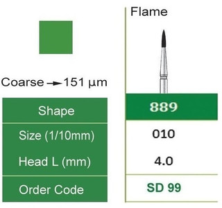 فرز الماسه تراش اسمدنت - شعله شمعی Flame 889 - 889L - Smedent
